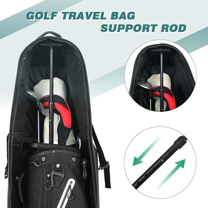 Golf Travel Bag Support Pole, Golf Travel Cover Protection System