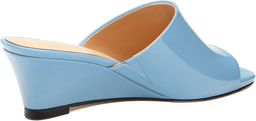 Wedge Sandals for Women Open Toe Wedge Heels Womens Matte High Heel Sandal Round Toe Heeled Wedge Sandals Slip on Casual shoes 2 inch