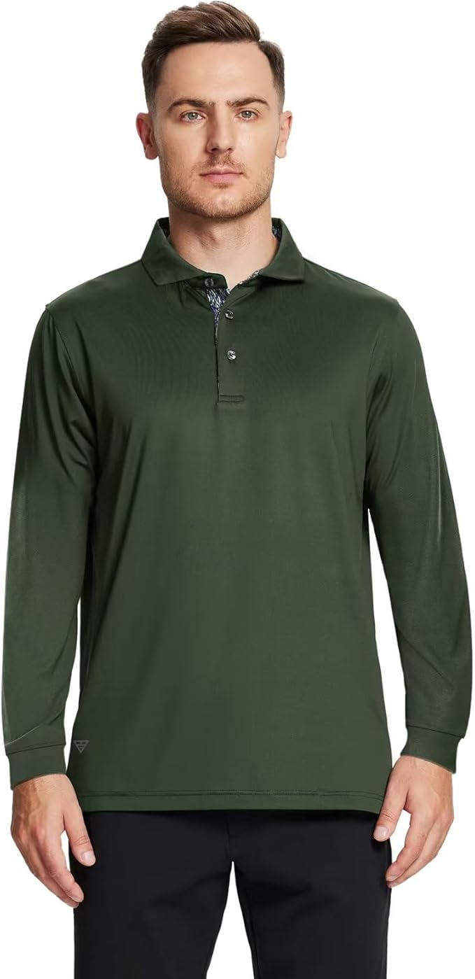 Mens Polo Shirts Short and Long Sleeve Casual Solid Stylish Dry Fit Performance Designed Collared Golf Polo Shirts for Men