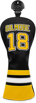 Golf Headcovers Happy Gilmore Golf Club Head Covers Advanced Embroidery Premium Leather Driver Headcover Fairway Wood Covers Hybrid Head Covers, Golf Mallet Blade Putter Cover