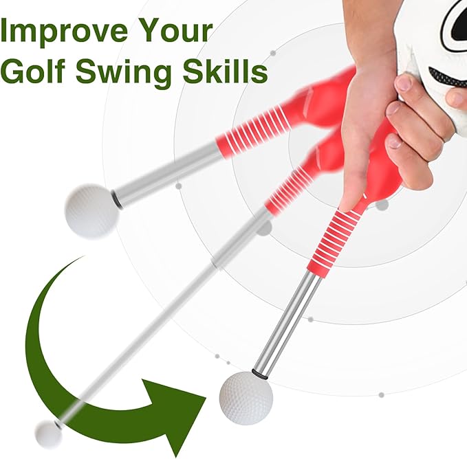 Retractable Golf Swing Trainer, Portable Grip Trainer and Training Auxiliary Elastic Band for Beginners, Indoor & Outdoor Practice(Black)