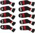Scott Edward 10 Pcs Golf Club Head Covers for Irons Cuteness Basically Socks Shape Washable Durable Golf Club Head Protector Double Sided Knit Suitable for Most Brands
