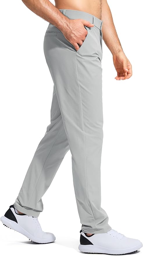 Pudolla Men's Golf Pants Stretch Work Dress Comfy Pants 30"/32"/34" Lightweight Quick Dry Casual Slacks Trousers with Pockets
