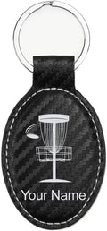 LaserGram Oval Keychain, Disc Golf, Personalized Engraving Included