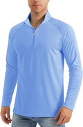 MAGCOMSEN Men's Long Sleeve Sun Shirts UPF 50+ Tees 1/4 Zip Up Fishing Running Rash Guard T-Shirts Outdoor Shirt