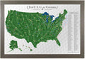 Push Pin Travel Maps Customizable Wall Art - Top Golf Courses USA Map - Barnwood Gray - Framed Pin Map, Includes 150 Pins - Handcrafted in USA - 27.5" x 39.5"