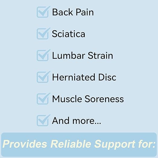 Thin & Lightweight Back Brace for Lower Back Pain Relief – Slim, Breathable Back Support Brace for Sciatica, Herniated Disc – Adjustable Lumbar Support Belt for Men & Women, All Day Comfort