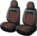 Leather Car Seat Covers for VW Golf SportWagen 2015-2019,Waterproof Soft Seat Covers,Interior Accessories Seat Covers Protector Airbag Compatible(2pcs Black&Coffee Standard)