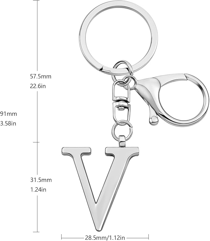 LAXPICOL Gold Letter A-Z Keychain for Women Bag Charms Purse Charms For Handbags Metal Alphabet Initial Letter Keychain