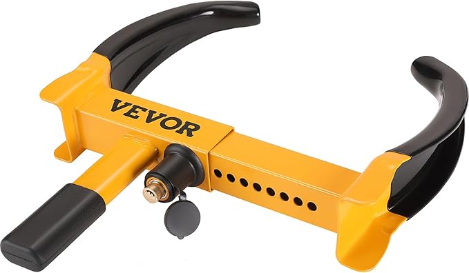 VEVOR Universal Wheel Clamp Lock, 2 Pack Adjustable Anti-Theft Tire Lock, Heavy-Duty Steel for ATV SUV Car Golf Cart Boats Motorcycles, with 6 Keys