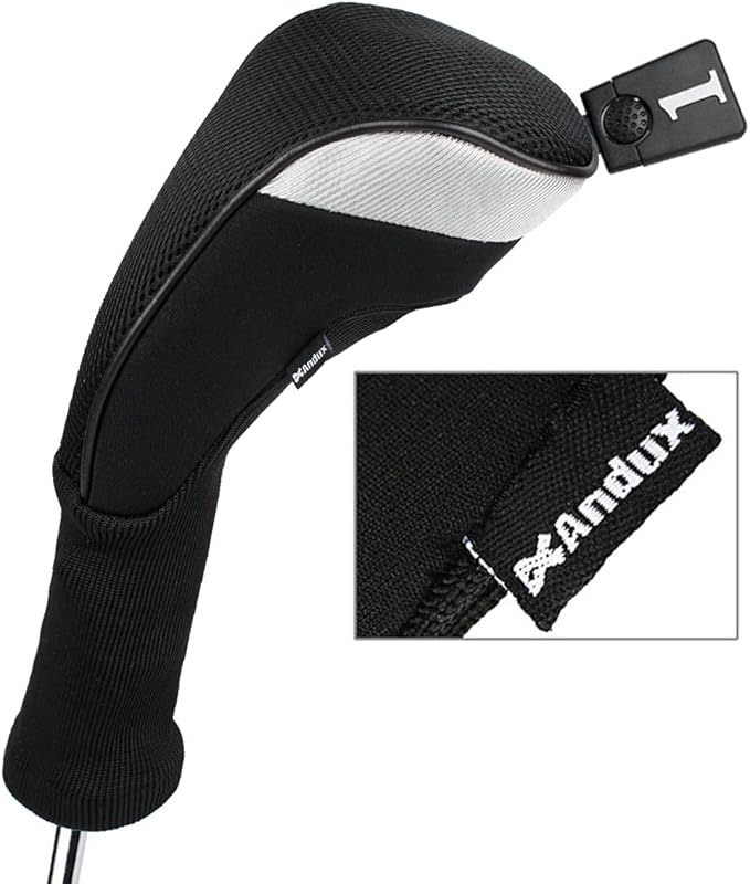 Andux 5pcs/Set Mesh Golf 460cc Driver Fairway Wood Club Head Covers Long Neck with No. Tags