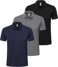 ZENGVEE Mens Polo Shirts Moisture Wicking Short Sleeve Performance Quick Dry Athletic Golf Shirts