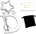 Qunrwe Stainless Steel Initial Letter A-Z Keychain,Inspirational Gifts for Women Men Friends Daughter Son Sister Dad Mom