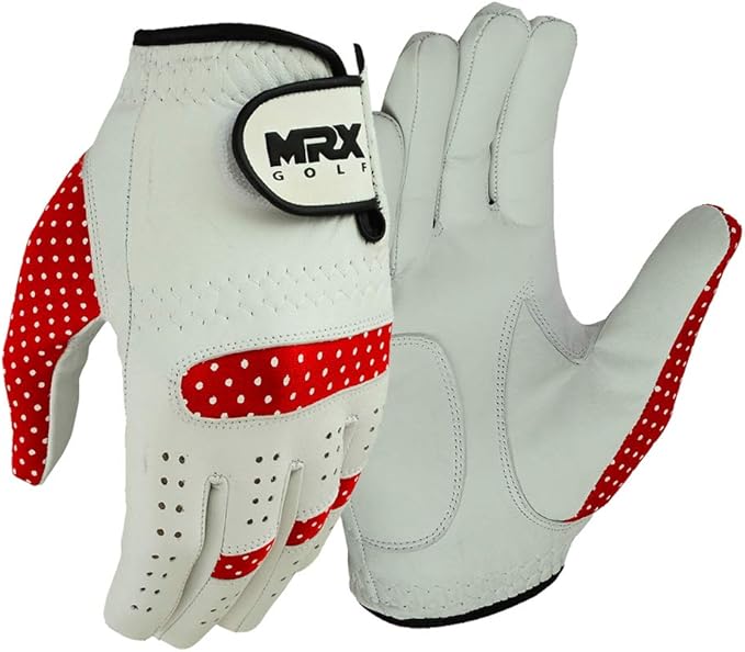 MRX Women Golf Glove Left Handed Golf Gloves Sweat Resistant Soft Cabretta Leather Regular Fit Women Golfer Glove