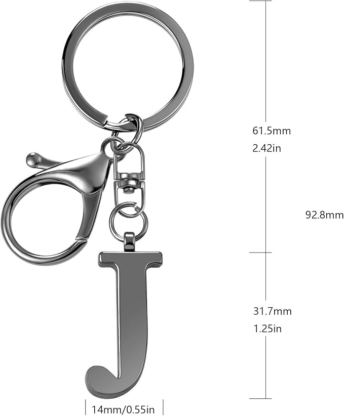 LAXPICOL Gold Letter A-Z Keychain for Women Bag Charms Purse Charms For Handbags Metal Alphabet Initial Letter Keychain