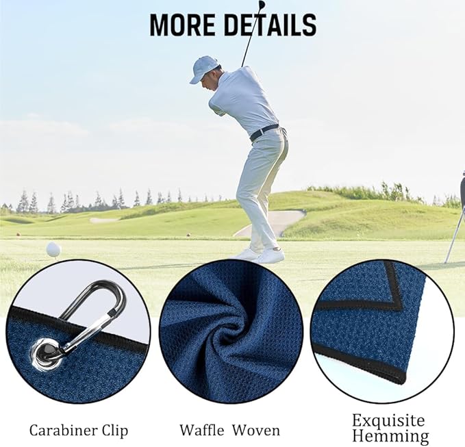 ERHACHAIJIA Yes I'd Have A Retirement Plan Embroidered Golf Towel with Clip. Funny Golf Accessories Gifts for Men Women Golfer Grandma Grandpa Mom Dad, Retirement (Navy)