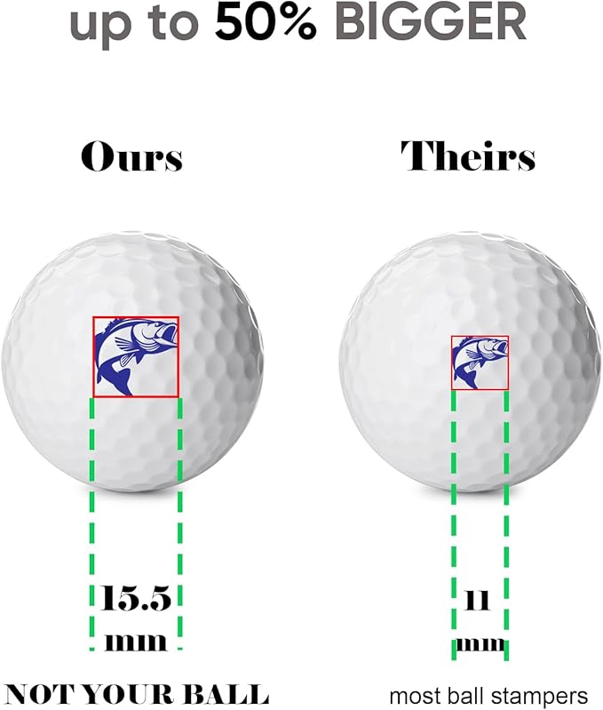 QUBI Golf Ball Stamp, Golf Ball Stamper, Self-Inking Golf Ball Stamp Marker to Identify Golf Balls, Golf Gift Golf Accessories for Men and Women Golfers