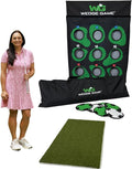 Large Premium Golf Short Game Practice Indoor/Outdoor Chipping and Pitching Net with True Auto Ball Return, 9 Holes of Golf, Tic-Tac-Toe and More!