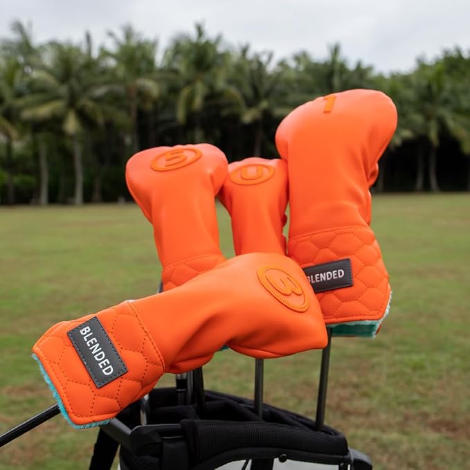 Golf Club Head Covers, Driver Covers Fariway Wood Covers Hybrid Head Covers 3 Wood Headcover Leather Golf Headcover with Number Tag for Scotty Cameron Odyssey Taylormade