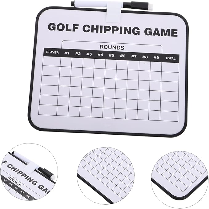 BESPORTBLE Golf Scoreboard Double-Sided Dry Erase Whiteboard for Accurate Score Tracking Portable Erasable Scoring Board for Men and Women Golfing Events