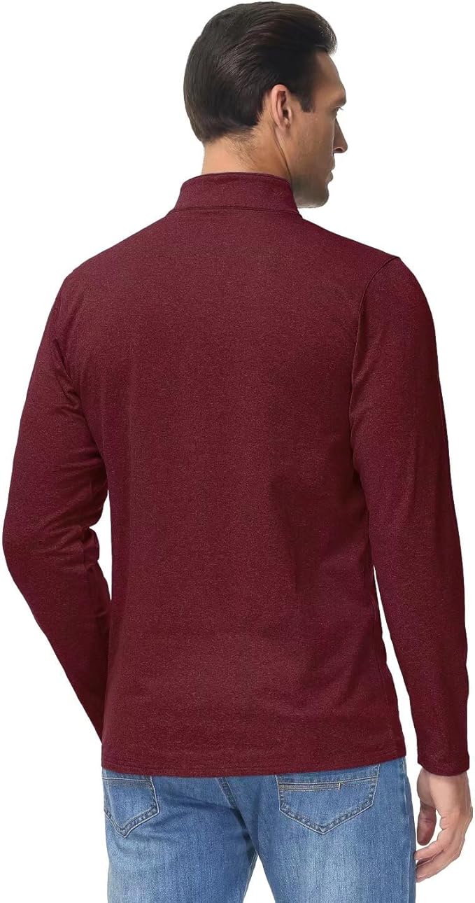Boladeci Men's Quarter Zip Pullover Premium Fleece Lined Heather Long Sleeve Golf Shirts Midweight 1/4 Half Zip Sweatshirts