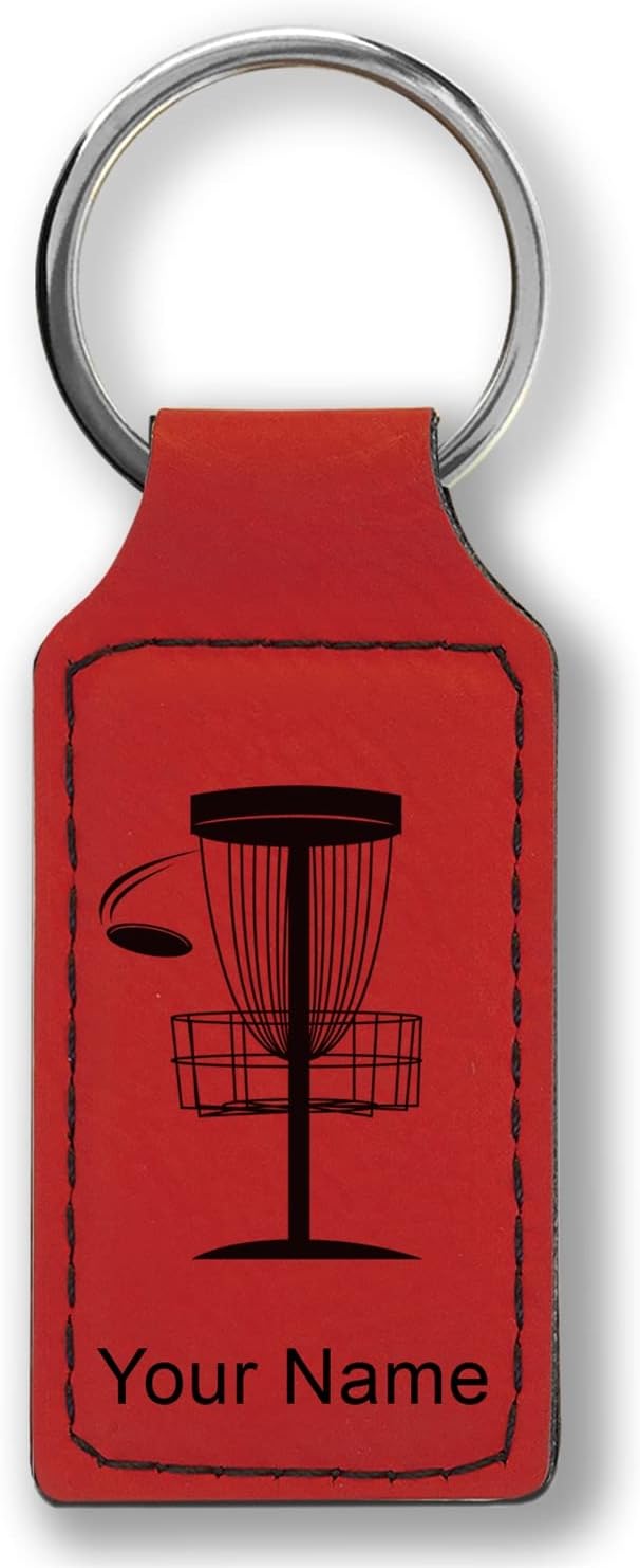LaserGram Rectangle Keychain, Disc Golf, Personalized Engraving Included