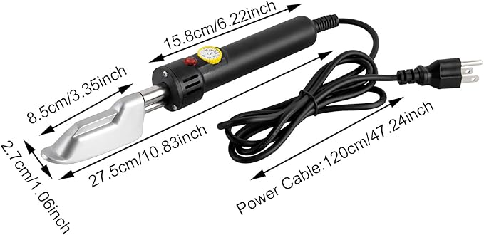 Electric Leather Iron, 110V 120W Portable Mini Iron 50-350℃ Adjustable Handy Heat Press Small Irons for Leather Clothe Shoes Bags