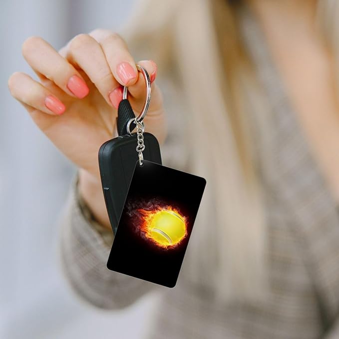 Golf Keychains Rectangular Acrylic Keychain Daily Key Ring Car Key Fob Holder 2X3 Inch