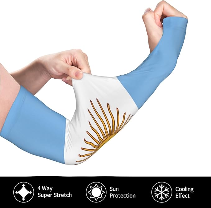 Cute Flag Arm Sleeves Cooling Sun Protection Sports Flag Sleeves for Men Women