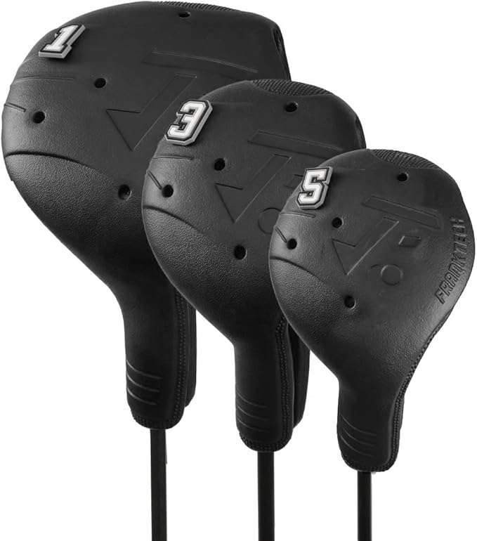 Golf Head Covers, 3 Pack EVA Plastic Golf Club Covers for Driver Fairway Woods, Driver Headcover with Pins, Fit All Right-Handed Golf Clubs, Easy On Off, Washable, Funny