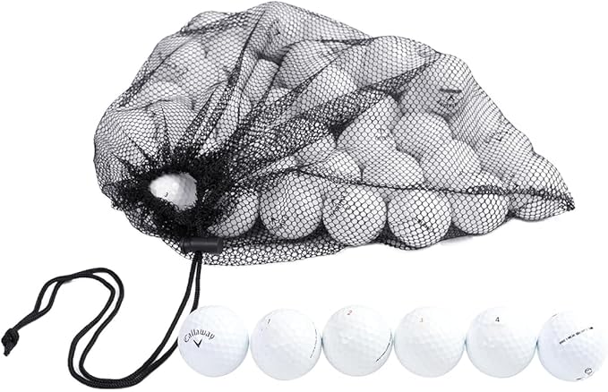 Clean Green Golf Balls Recycled & Used Golf Balls for 48 Callaway Golf Balls Brand Mix - Recycled & Used Golf Balls in Bulk Good Condition - Includes Mesh Carrying Bag