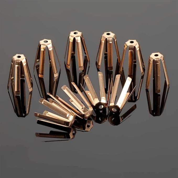 12Pcs Universal Brass Golf Shaft Adapter Shims Fits .335 .350 .355 .370 for All Shaft - 6 Legs Brass Adjustable Golf Shaft Shims Golf Accessories