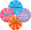 Latitude 64 Retro Burst Disc Golf Starter Set (4-Pack) - Disc Golf Discs Set for New to Intermediate Players | Includes Keystone, Fuse, Saint, Ballista | Grippy Base Plastic | Colors Vary
