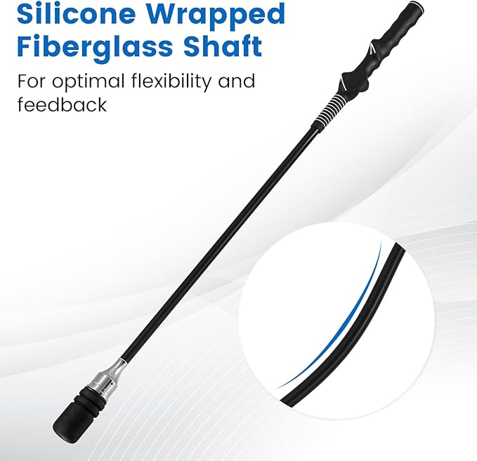 Tangkula Golf Swing Trainer, Click Stick Swing Training Aid for Speed, Flexibility, Balance, Tempo & Strength, Golf Swing Rhythm Correction with Click Sound, Weight Golf Warm-up Practice Tool