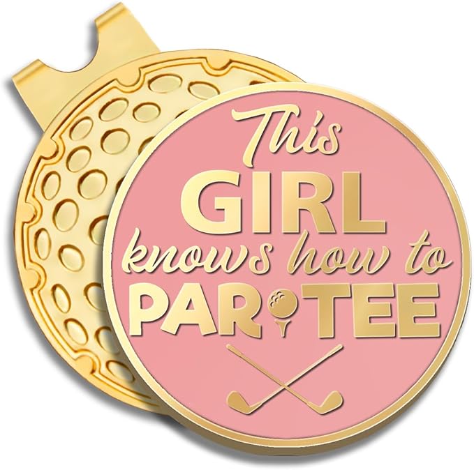 Pink Golfer Ball Marker with Magnetic Hat Clip, Funny Golf Accessories Gifts for Men Women, Novelty Birthday Gifts for Men Women Golfer Fan