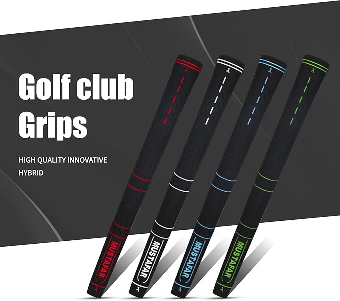 MUSTAFAR Premium Rubber Midsize Golf Grips 13 Pack -Enhanced Traction and Comfortable,Durable Golf Club Grips 4 colors Available