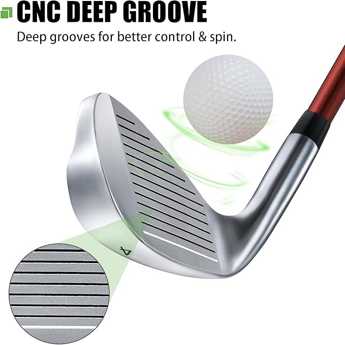 MAZEL Golf Individual Iron 1,2,3,4,5,6,7,8,9, Golf Iron with Steel Shafts for Right Handed Golfers