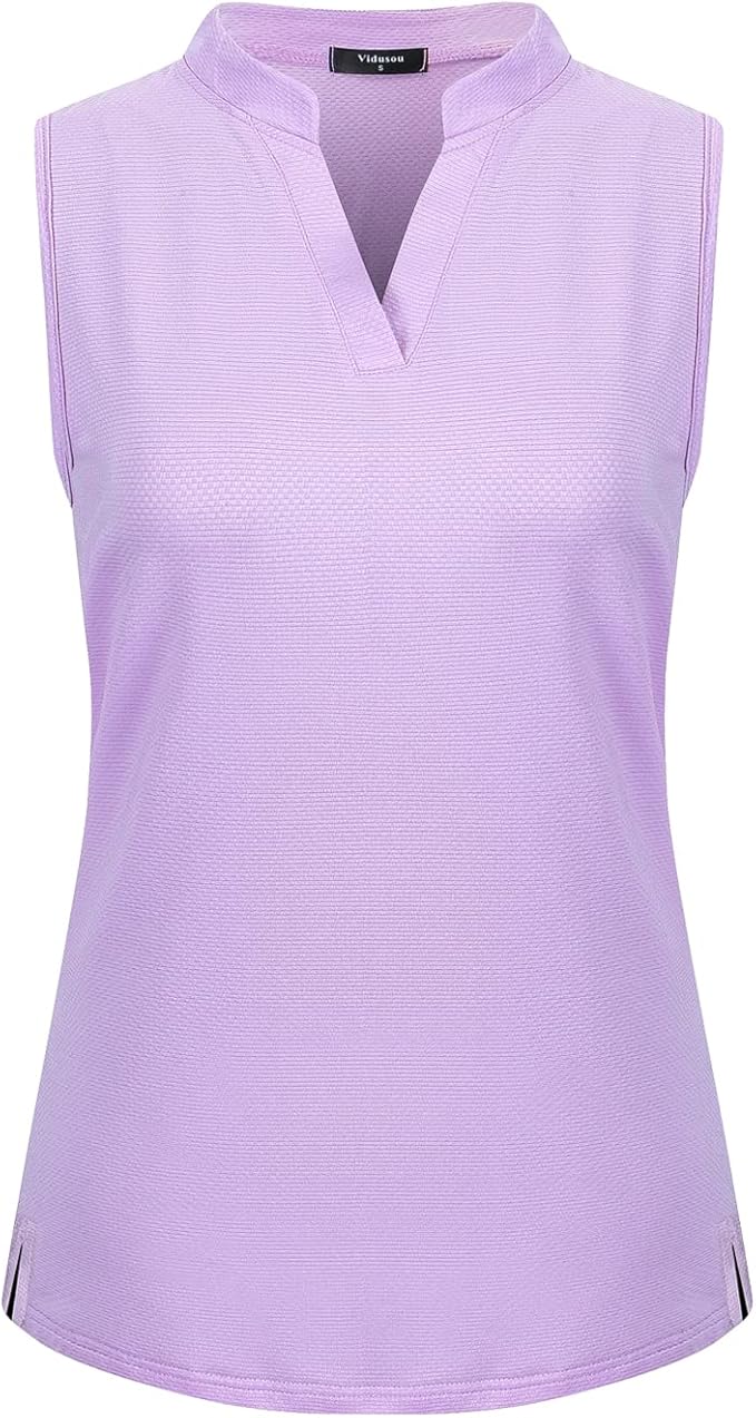 Womens Sleeveless Golf Polo Shirts Lightweight Tennis Sport Tops
