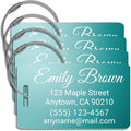 Personalized Luggage Tags for Suitcases 4 Pack – Custom Metal Name Tag for Travel, Golf Bag, and Baggage – Durable Aluminum Luggage Name Tags (Aqua Marine, Horizontal)