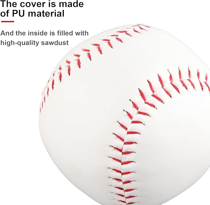 Practice Softballs, 12 Inch Official Size and Weight Slowpitch Softballs, PU Surface Cork Core Training Softballs for Games, Practice and Training 2 Pack