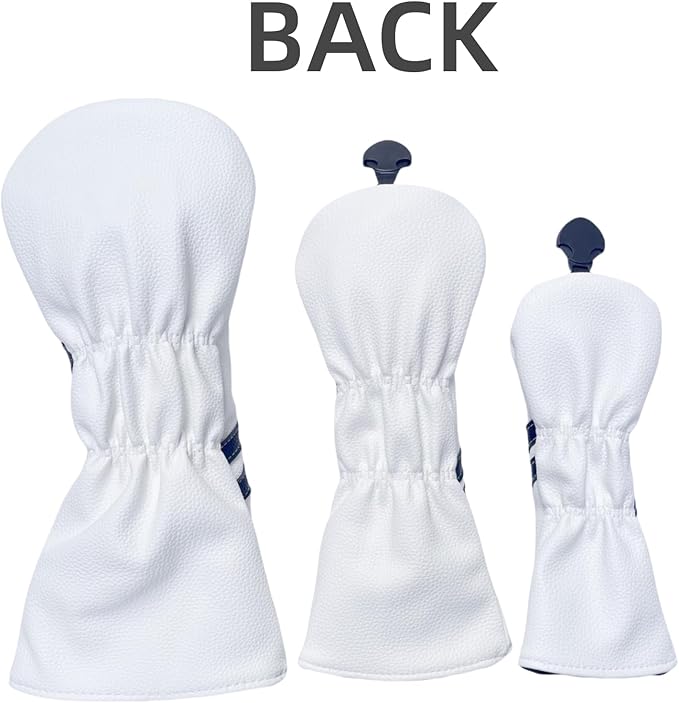 3pcs Golf Headcovers Set 1 3 H, Golf Head Covers Includes Driver Headcover 3-Wood Cover Hybrid Headcover Fits Most Golf Clubs