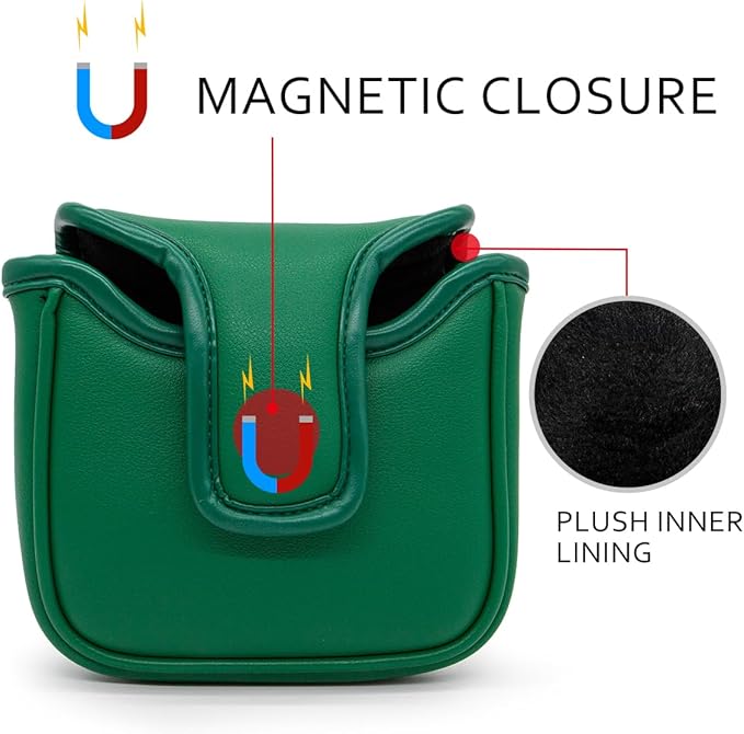 Montela Golf Putter Covers Mallet Putter Headcover Blade Putter Covers Golf Club Covers Leather Putter Head Covers Golf Headcover with Magnetic for Scotty Cameron Taylormade Callaway Titleist Odyssey
