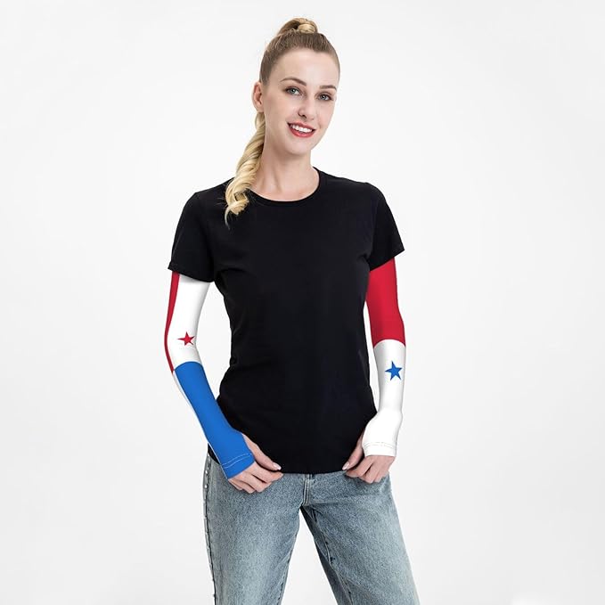 Cute Flag Arm Sleeves Cooling Sun Protection Sports Flag Sleeves for Men Women
