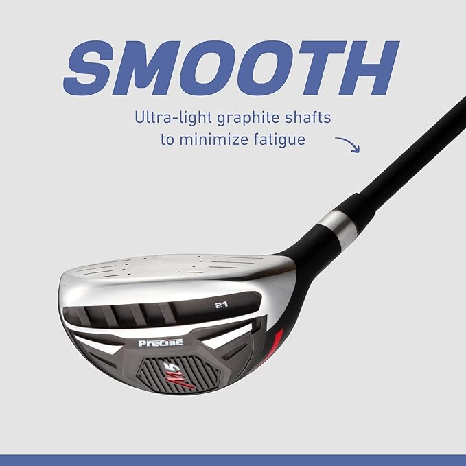 Precise M5 Men’s Golf Set – Driver, Wood, Hybrid, 5-PW Irons, Putter, Stand Bag and 3 Headcovers - All Graphite Shafts