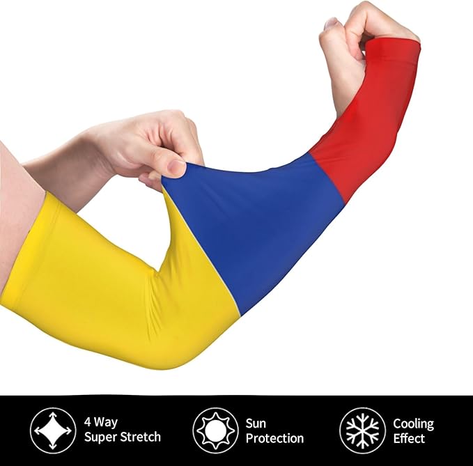 Cute Flag Arm Sleeves Cooling Sun Protection Sports Flag Sleeves for Men Women