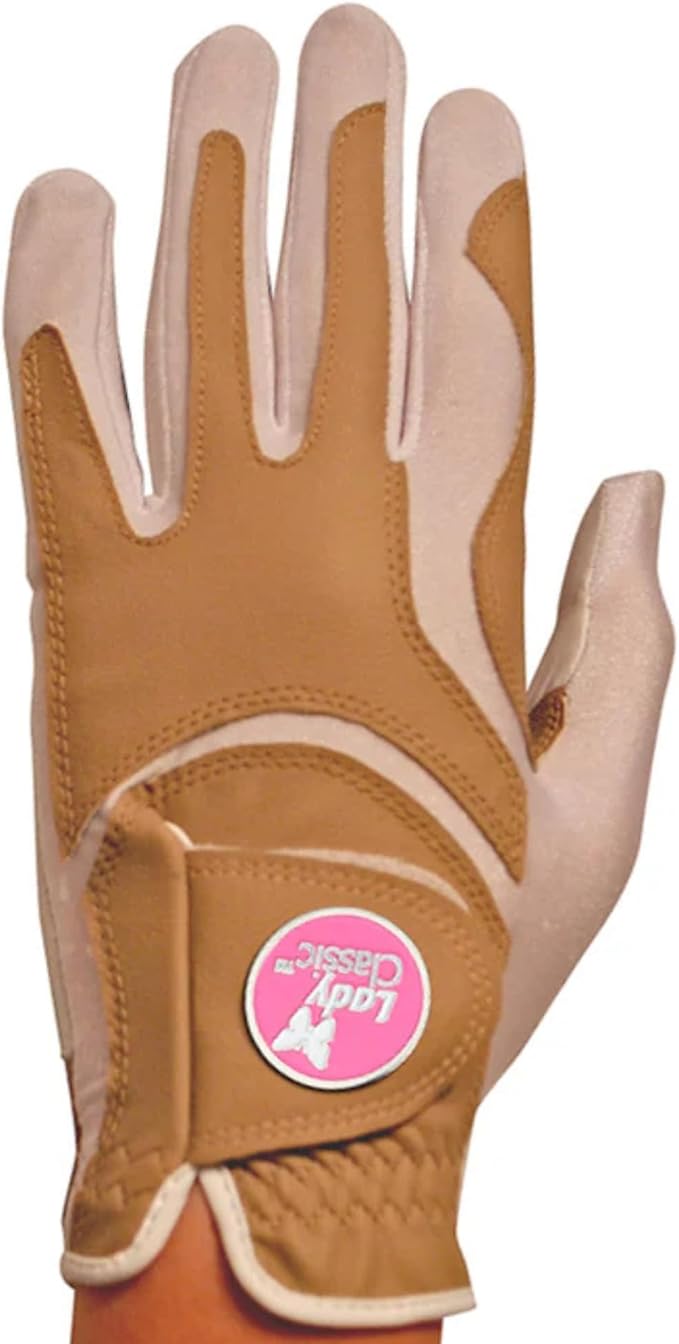 Women’s Form Fit Golf Glove – Lightweight, Flexible & Stylish with Leather Palm Patch – Soft Flex Comfort – Right or Left Hand