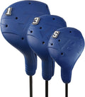 Golf Head Covers, 3 Pack EVA Plastic Golf Club Covers for Driver Fairway Woods, Driver Headcover with Pins, Fit All Right-Handed Golf Clubs, Easy On Off, Washable, Funny