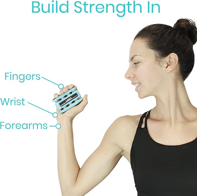 Finger Strengthener by Vive (3 Pack) Hand Grip Equipment for Guitar, Musicians, Rock Climbing & Therapy - Gripper with Exercise Guide for Strengthening Muscles