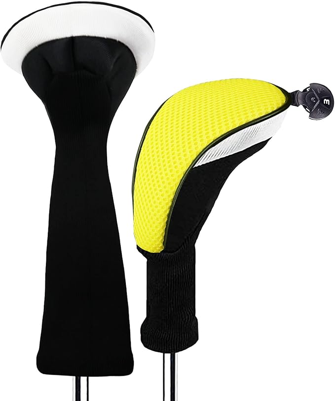 Golf Club Head Covers for Woods and Driver Hybrids Fairway Value Pack Protective Clubs Headcovers with Interchangeable No.Tags 1 3 5