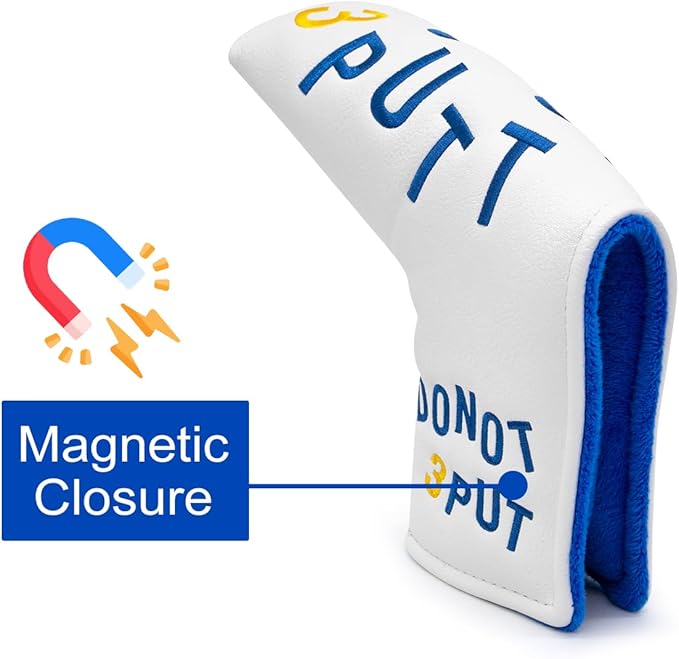Golf Mallet Putter Cover, Golf Club Cover with Strong Magnetic Closure, PU Leather Waterproof Golf Putter Cover Golf Accessories